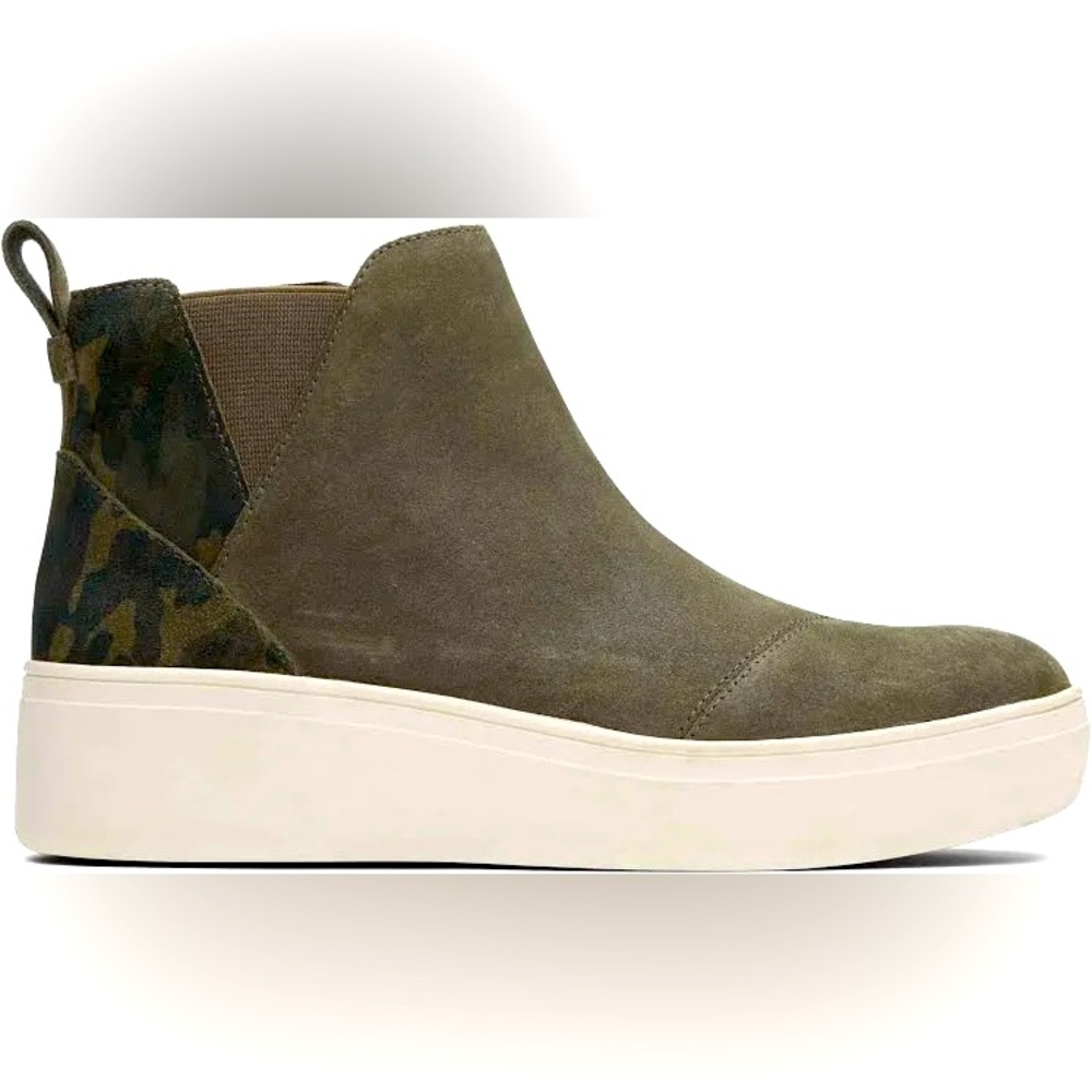 TOMS Jamie suede/camo bootie with zipper